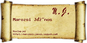 Marozsi János névjegykártya